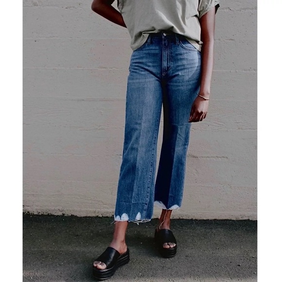 JOES JEANS Women's Blake High Rise Wide Leg Distressed Crop Jean Minerva NWT 26